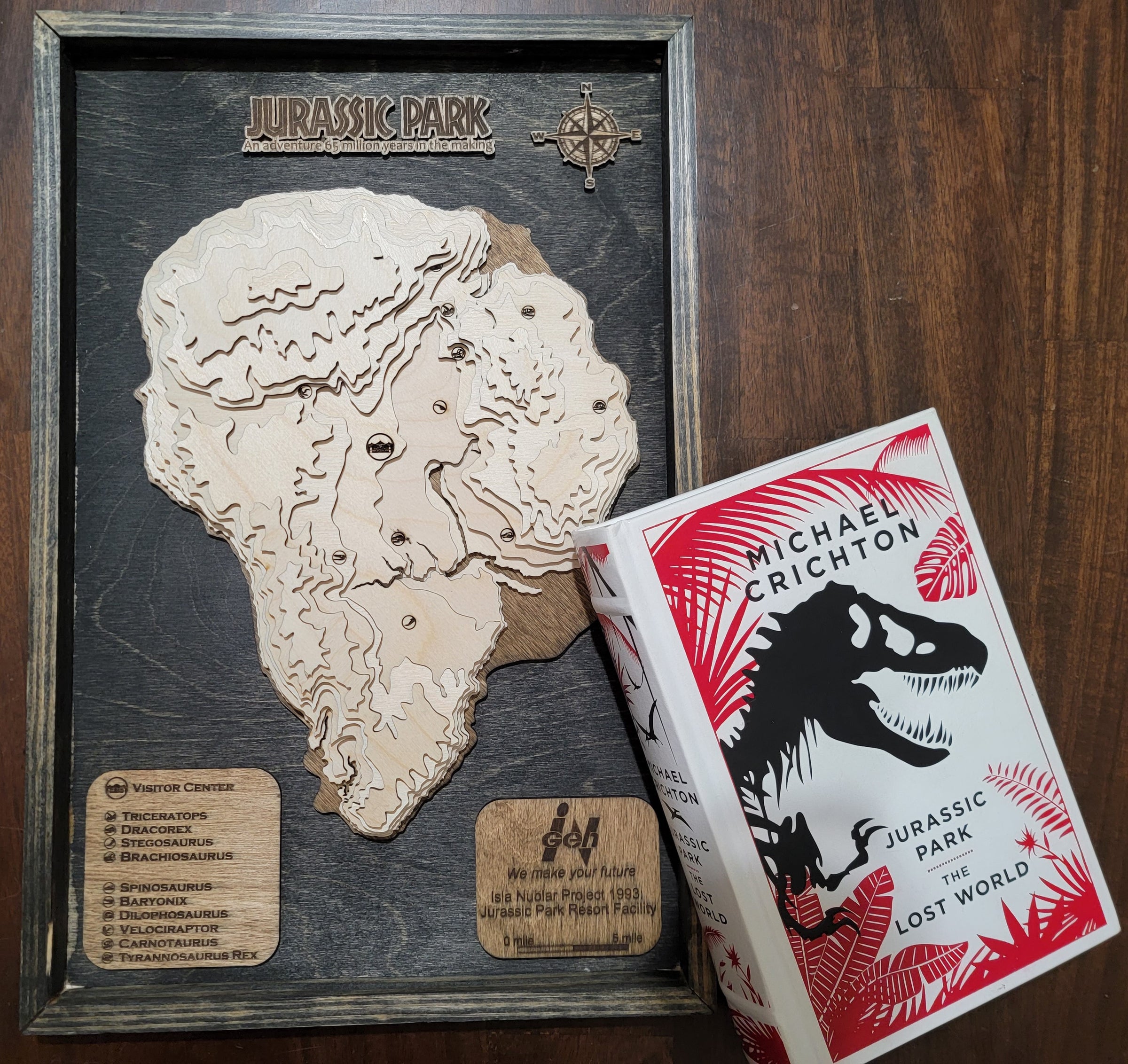 Detailed Jurassic Park Topographic Map of Isla Nubar | Nerdly