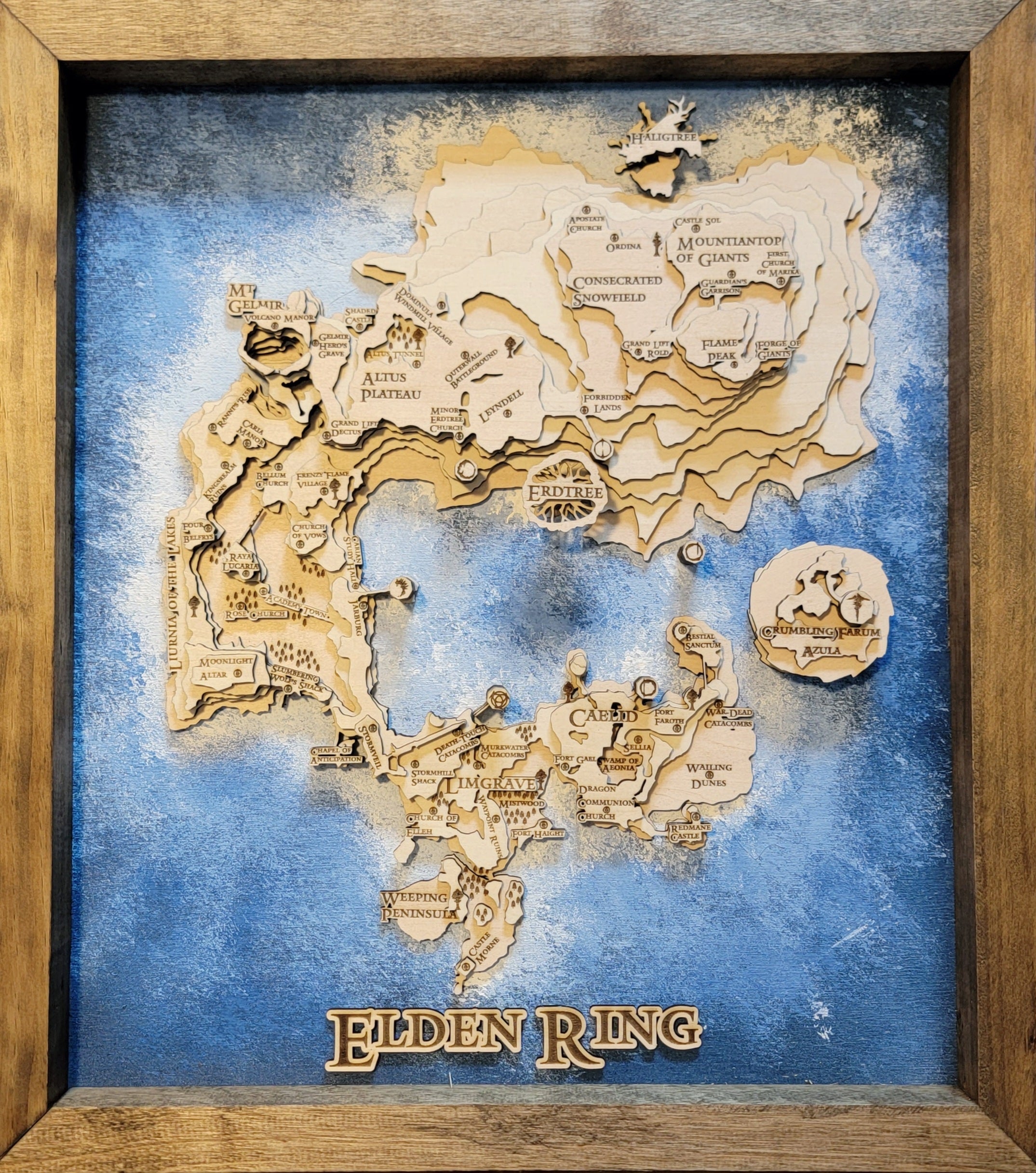 Detailed Topographic Map of Elden Ring The Lands Between | Nerdly